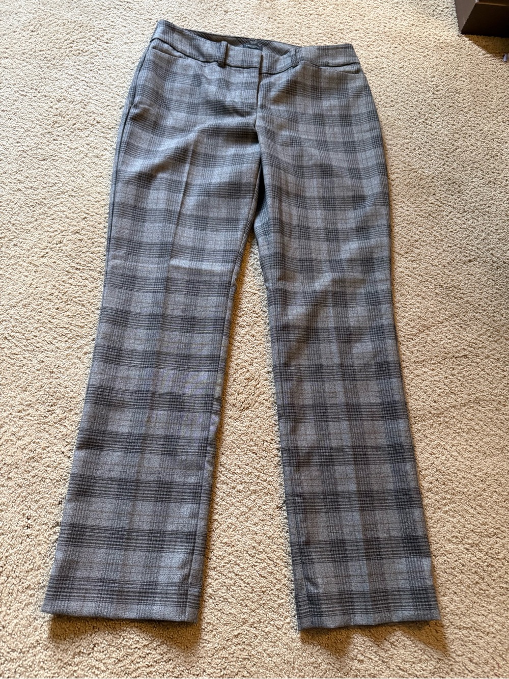 Ann Taylor Factory Gray Plaid Ankle Pants